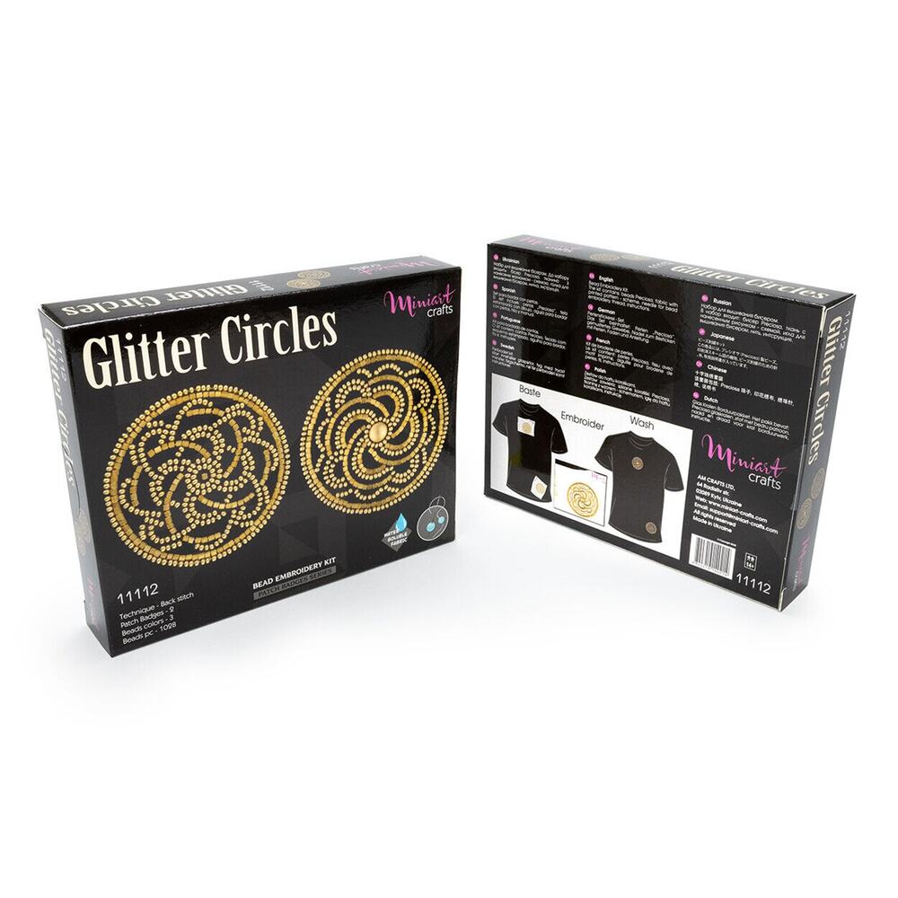 Bead Embroidery Kit Miniart Crafts 11112-1 Glitter Circle Mandala Patch DIY